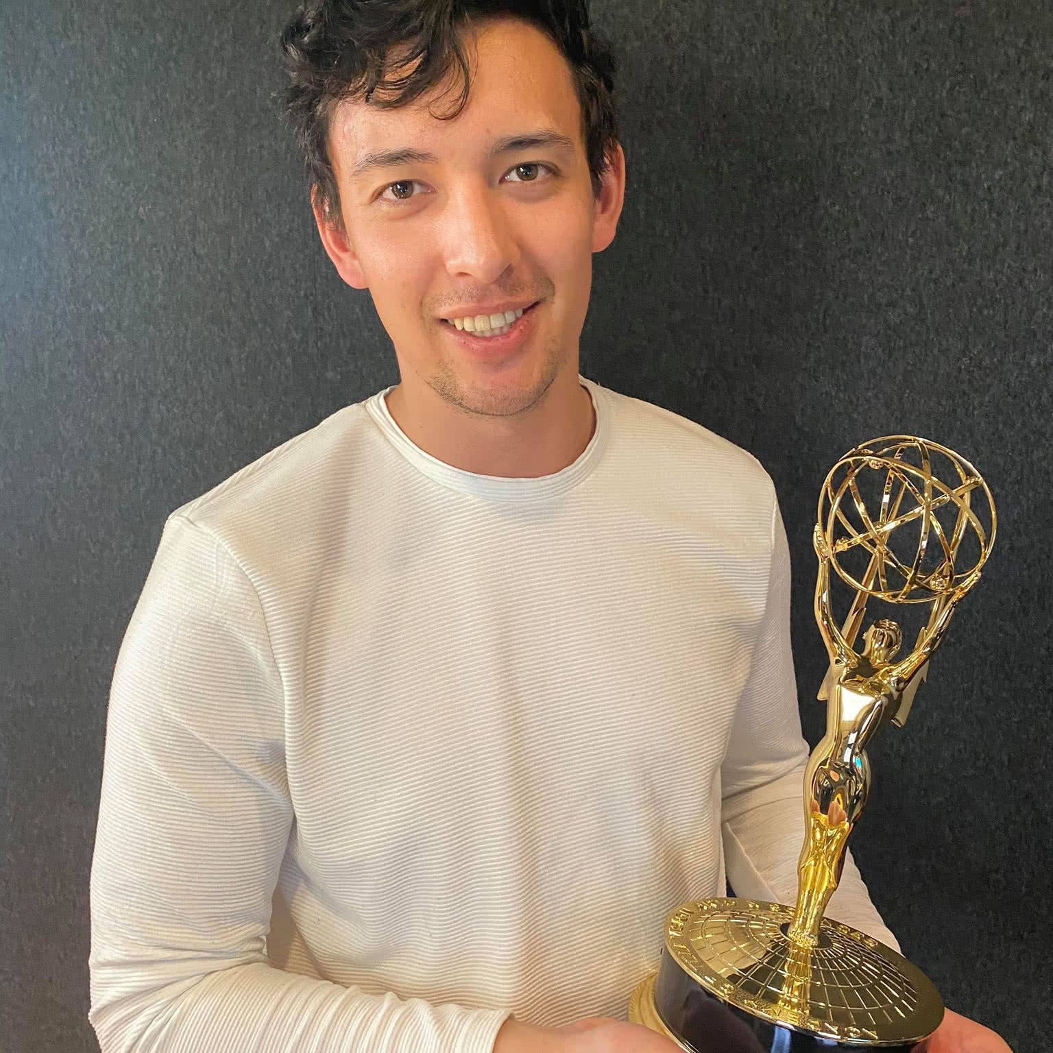Ciel with his emmy