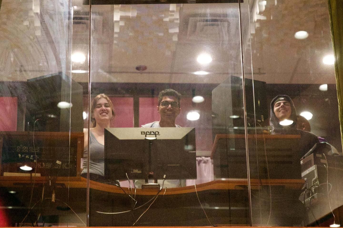 The crew above tracking in Studio I.